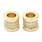 Rack Plating Brass Micro Pave Clear Cubic Zirconia European Beads, Column 
Cadmium Free & Lead Free, Column, Real 18K Gold Plated, 10x9mm, Hole: 5.5mm
