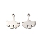 Non-Tarnish 201 Stainless Steel Pendants, Laser Cut, Ginkgo Leaf Charm, Stainless Steel Color, 15x13x1mm, Hole: 1.4mm