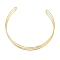 Rack Plating Brass Cuff Collar, Lead Free & Cadmium Free, Long-Lasting Plated, Real 18K Gold Plated, Inner Diameter: 5-1/2 inch(14cm)x5-1/8 inch(13cm)