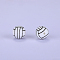 Printed Round with Baseball Pattern Silicone Focal Beads, White, 15x15mm, Hole: 2mm