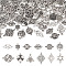 Pandahall 72Pcs 12 Styles Tibetan Style Alloy Connector Charms, Cadmium Free & Nickel Free & Lead Free, Flat Round & Rhombus & Flower, Mixed Shapes, Antique Silver, 12.5~29x13~24x1~2mm, Hole: 1.5~2.5mm, about 6pcs/style