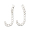 Brass Micro Pave Clear Cubic Zirconia Pendants, Letter, Letter.J, 19~22.5x10.5~20x2.5mm, Hole: 9.5x6mm