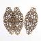 Iron Filigree Big Pendants, Antique Bronze, 81x35x1mm, Hole: 5x6mm