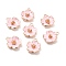 Alloy Enamel Pendants, Hibiscus Flower, Light Gold, Pink, 23x19.5x6mm, Hole: 2mm