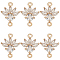 10Pcs K9 Glass Connector Charms, Flower Links with Golden Tone Brass Findings, Crystal, 19x14.5x4.3mm, Hole: 1.5mm