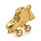 304 Stainless Steel Pendants, with Crystal Rhinestone, Skates Charm, Golden, 22x16x10mm, Hole: 8.2x3.2mm