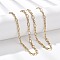 5.5MM 304 Stainless Steel Textured Oval Link Chain Necklaces, Real 14K Gold Plated, 16.93 inch(43cm)