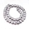 Electroplated Non-magnetic Synthetic Hematite Beads Strands, Frosted, Shell, Platinum Plated, 10.5x10x4mm, Hole: 1mm, about 40pcs/strand, 15.55 inch(39.5cm)