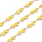 Handmade Alloy Enamel S Shape Link Chains, with Spool, Soldered, Long-Lasting Plated, Lead Free & Cadmium Free, Golden, Gold, 13x5x2mm, about 16.4 Feet(5m)/roll