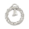 Christmas Themes Alloy Pendants, Cadmium Free & Lead Free, Platinum, Christmas Wreath, 40.5x35x4.5mm, Hole: 3.5x6mm, about 130pcs/1000g