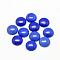 Natural White Jade Cabochons, Dyed, Half Round/Dome, Royal Blue, 14x5~6mm