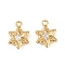 Ocean Theme Brass Micro Pave Cubic Zirconia Charms, Long-Lasting Plated, Nickel Free, Real 18K Gold Plated, Starfish, 13.5x10x5.5mm, Hole: 1.4mm