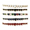 Rack Plating Brass Glass Connector Charms, Heart Links, Real 18K Gold Plated, Long-Lasting Plated, Lead Free & Cadmium Free, Mixed Color, 82x8x5mm, Hole: 1mm