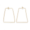 Brass Earring Hooks, Trapezoid, Nickel Free, Real 18K Gold Plated, 20 Gauge, 33x25x0.8mm