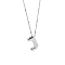 1pc Brass Chain with Alloy Letter Pendants Necklaces, Lead Free & Nickel Free & Cadmium Free, Platinum, Letter J, 17.99~18.23 inch(45.7~46.3cm), pendants: 20~22.5x13~23mm