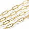 Brass Paperclip Chains, Flat Oval, Drawn Elongated Cable Chains, Soldered, Long-Lasting Plated, with Spool, Cadmium Free & Nickel Free & Lead Free, Golden, 11x4.3x0.7mm, about 6.56 Feet(2m)/roll