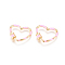 Golden Plated Brass Screw Carabiner Lock Charms, with Enamel, for Necklaces Making, Long-Lasting Plated, Heart, Pink, 22x26.5x5.3mm, Screw: 6.5x5.3mm