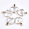 Glass Pendants, with Iron Findings, Faceted, Heart, Golden, Clear, 20x19~20x7mm, Hole: 7x3.5mm