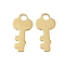 304 Stainless Steel Chain Extender Drop, Key Charms, Real 14K Gold Plated, 13x6.5x0.5mm, Hole: 1.8mm