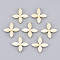 Resin Imitation Cat Eye Pendants, with Golden Plated Alloy Cabochon Settings, Flower, PapayaWhip, 18~19x17x3mm, Hole: 1.2mm