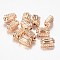 Rectangle Light Gold Plating Brass Beads, 11x7x6mm, Hole: 1mm