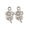 Non-Tarnish 304 Stainless Steel Pendants, Flower Charm, Stainless Steel Color, 19.5x10x1.5mm, Hole: 2mm