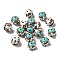 Hand Painted Acrylic with Enamel Beads, Hand Drawn Beads, Dark Turquoise, 14.5~15.5x16.5~21.5x16~20mm, Hole: 2~2.8mm