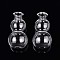 Glass Bottles, Bead Containers, Gourd, Clear, 5.05~5.15x2.65~2.7cm, Hole: 8.5~9mm