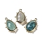 Natural Green Fluorite Pendants, with Platinum Brass Edge, Faceted, Teardrop, 22.5x14x5.5mm, Hole: 1.6mm.