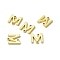 Rack Plating Brass Letter Connector Charms, for Personalized Name Necklace Making, Real 18K Gold Plated, Long-Lasting Plated, Cadmium Free & Nickel Free & Lead Free, Letter.M, 10.5x9.5x1.5mm, Hole: 1mm