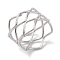 Non-Tarnish 304 Stainless Steel Wave Finger Rings for Women, Stainless Steel Color, 12mm, Inner Diameter: 17mm