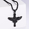Fashion 304 Stainless Steel Cross Animal Eagle Pendant Necklaces for Men, Black