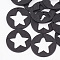 Pear Wood Pentacle Pendants, Dyed, Flat Round with Star, Black, 30x3mm, Hole: 2mm