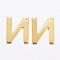 304 Stainless Steel Charms, Letter, Initial Charms, Real 18k Gold Plated, Letter.N, 11x6~12x0.8mm, Hole: 1mm