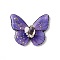 Transparent Epoxy Resin Cabochons, Butterfly, with Gold Foil & Rhinestone & ABS Imitation Pearl & Magnet & Paper Card, Blue Violet, 32x39.5x11mm