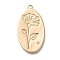 Mother's Day Brass Micro Pave Cubic Zirconia Pendants, Cadmium Free & Nickel Free & Lead Free, Birthday Flower Charms, January Carnation, 26x14x1mm, Hole: 1.2mm