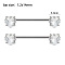 304 Stainless Steel Clear Cubic Zirconia Nipple Rings, Nipple Piercing Pins, Stainless Steel Color, Heart, 5.2mm, Pin: 14x1.2mm