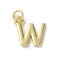 Rack Plating Brass Charms, Cadmium Free & Lead Free, Long-Lasting Plated, Real 18K Gold Plated, Letter W, 12x12.5x1.5mm, Hole: 3.2mm