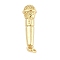 Rack Plating Brass Pendants, Microphone, Long-Lasting Plated, Lead Free & Cadmium Free, with Jump Ring, Real 18K Gold Plated, 25x7.5x6.5mm, Hole: 2.5mm