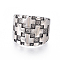 304 Stainless Steel Wide Band Rings, Cross, Antique Silver, Size 7~12, 17~22mm