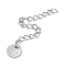 Tarnish Resistant 304 Stainless Steel Curb Chains Extender, End Chains with 201 Stainless SteeL Flat Round Chain Tabs, Stainless Steel Color, 60x3mm