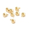 925 Sterling Silver Crimp Beads, Loose Spacer Beads, Stopper Crimp Charms, Flat Round, Real 18K Gold Plated, 4x3x2mm, Hole: 0.8mm, pin: 1mm