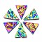 201 Stainless Steel Pendants, Cadmium Free & Nickel Free & Lead Free, Water Ripple, Triangle, Rainbow Color, 28.5x23x2mm, Hole: 1.6mm