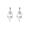 Stainless Steel Leaf Dangle Stud Earrings for Women, Stainless Steel Color, 40x16mm