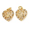 Rack Plating Brass Micro Pave Cubic Zirconia Pendants, Lead Free & Cadmium Free, Long-Lasting Plated, with Ring Jump, Heart, Real 18K Gold Plated, 14x12x7mm, Hole: 3mm