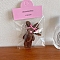 Cute Fluffy Wool Rabbit Keychain, Hanging Decoration, Coconut Brown, 70~85mm