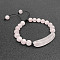Natural Rose Quartz Bead Braided Bead Bracelets for Women Men, No Size