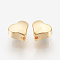 Brass Spacer Beads, Nickel Free, Real 18K Gold Plated, Heart, 5x6x3.5mm, Hole: 1mm