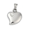 304 Stainless Steel Crystal Rhinestone Pendants, Heart Charm, Stainless Steel Color, 21.5x18.5x6.5mm, Hole: 6.5x4.5mm