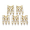 Brass Micro Pave Cubic Zirconia Charms, Nickel Free, Letter, Clear, Real 18K Gold Plated, Letter.M, 11.5x10x2.5mm, Hole: 1.2mm
